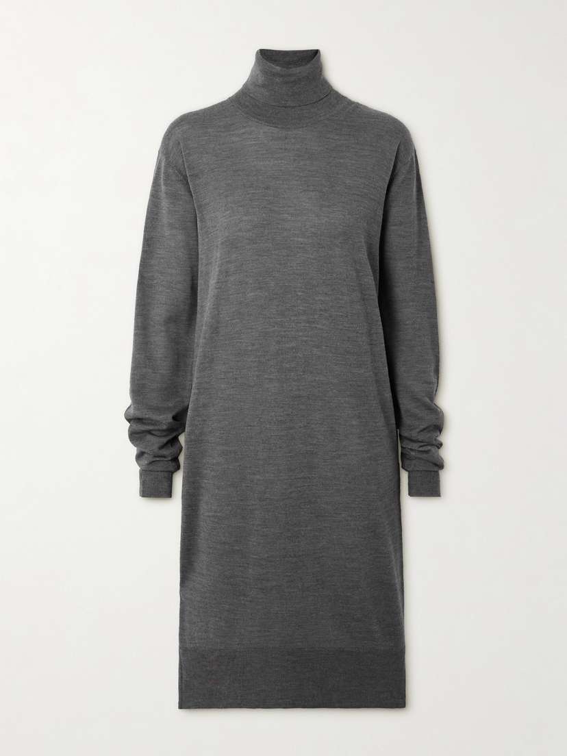TOTEME Wool And Silk-blend Turtleneck Dress