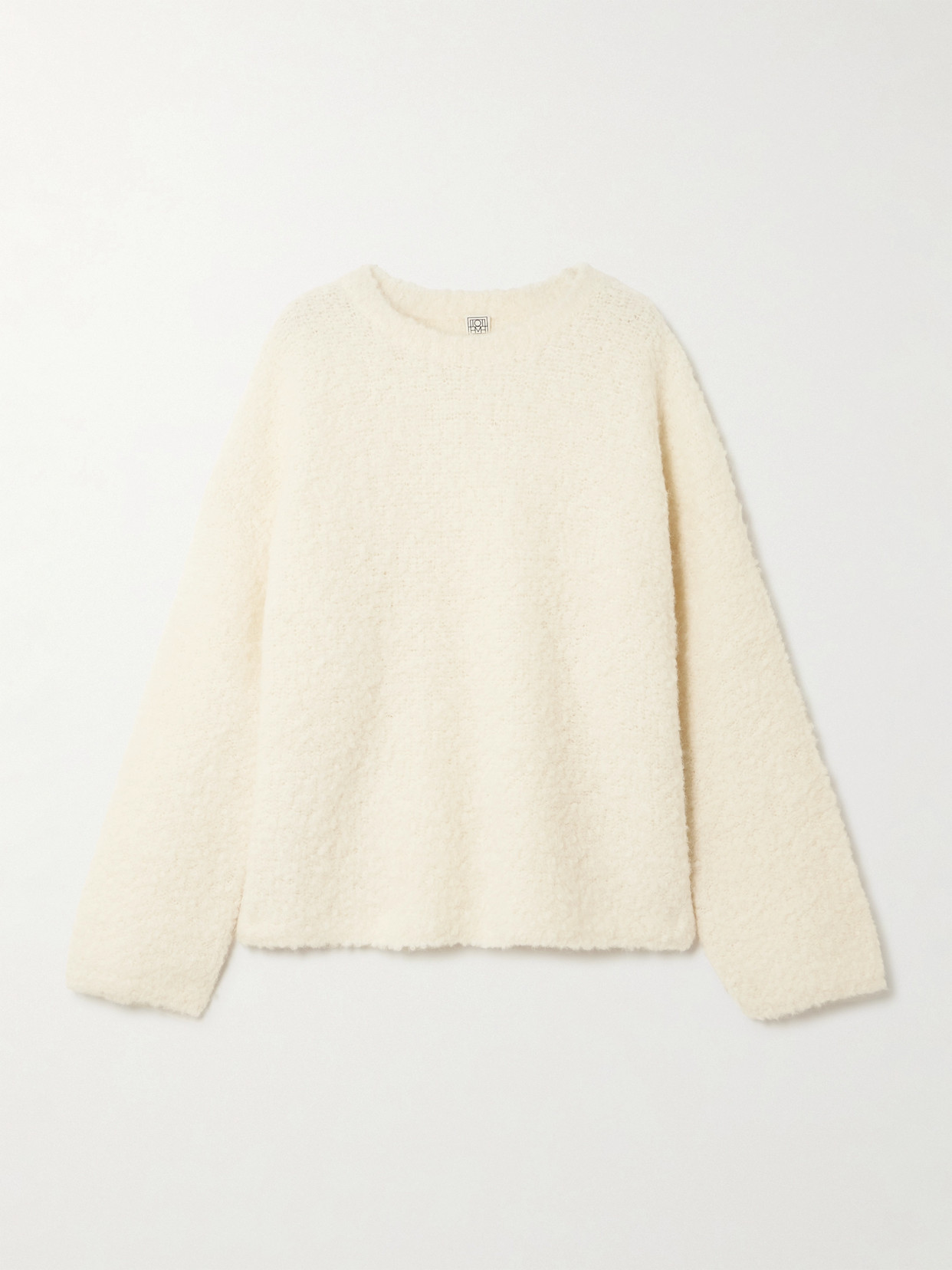 Totême Alpaca And Wool-blend Bouclé Sweater In White