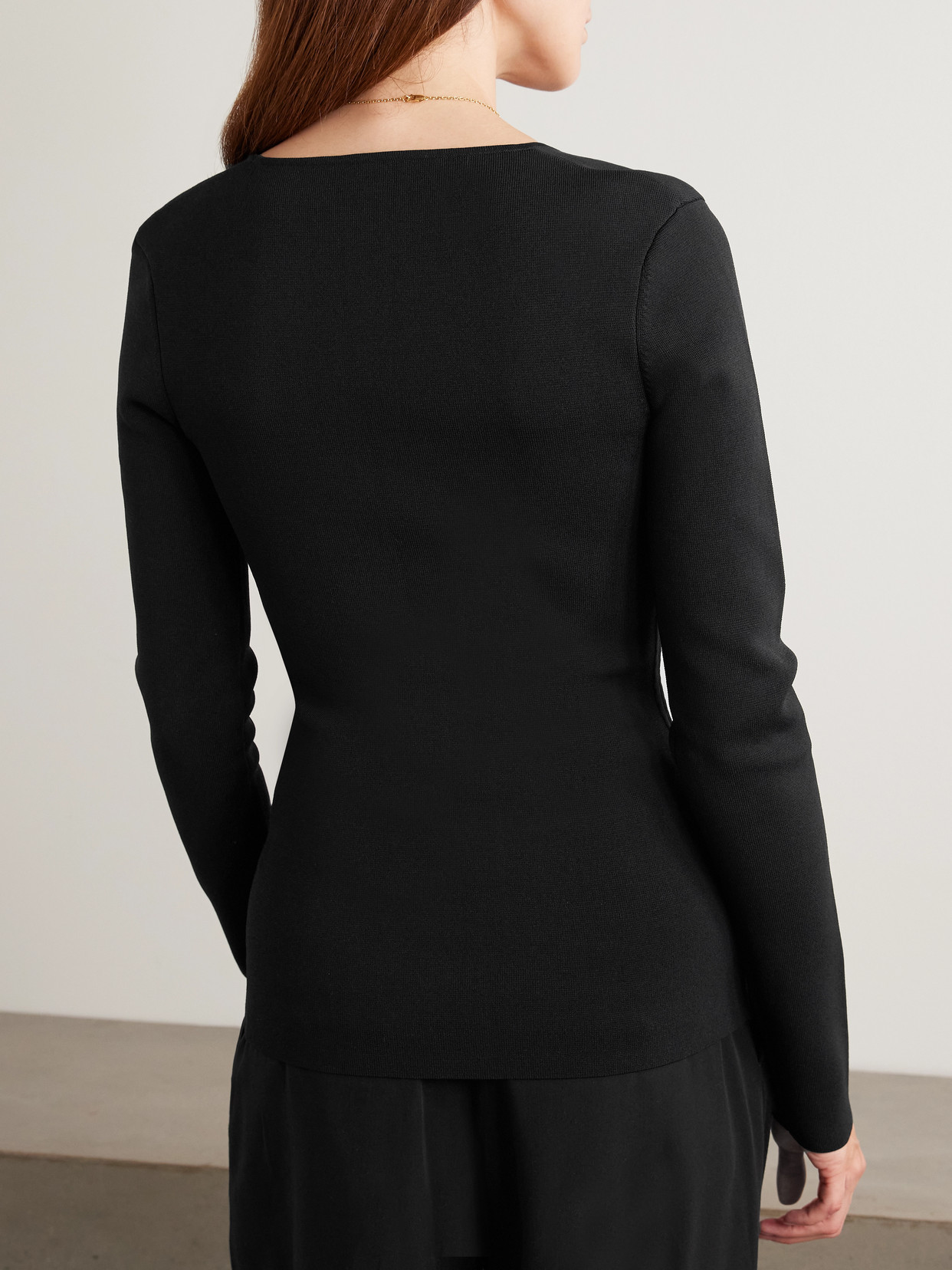 Totême Stretch-knit Top In Black