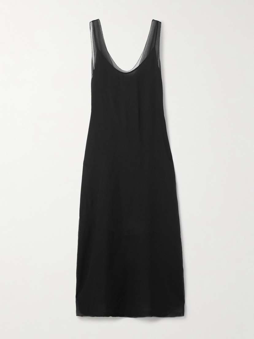 TOTEME Layered Silk-chiffon Midi Dress