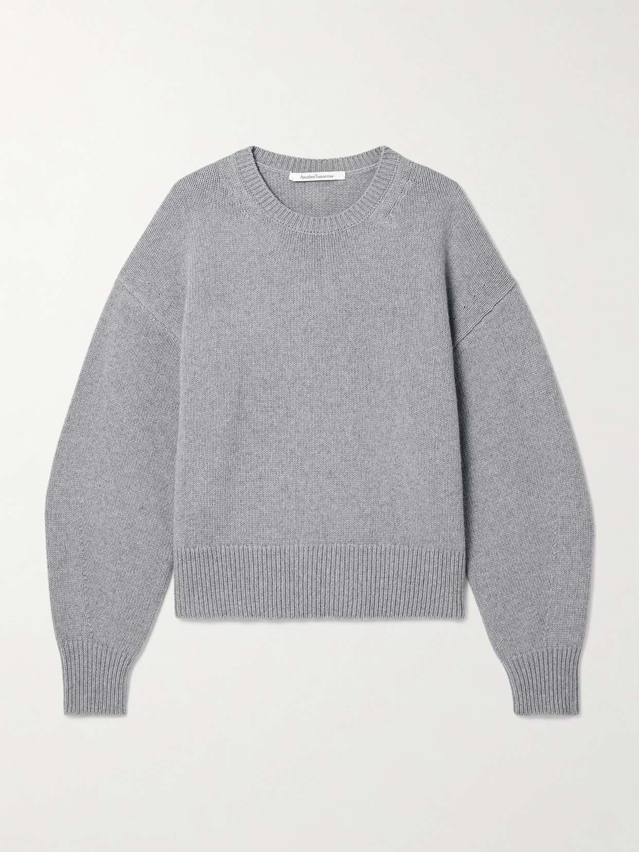Another Tomorrow Cashmere And Wool-blend Sweater In Gray