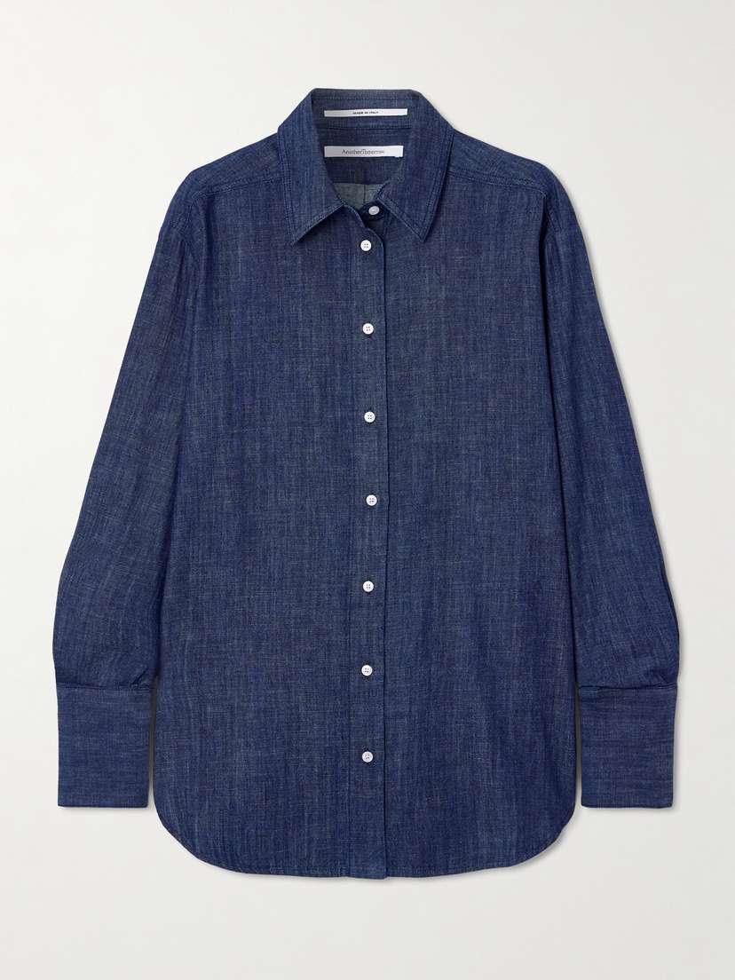 Another Tomorrow Oversized Organic Cotton-chambray Shirt