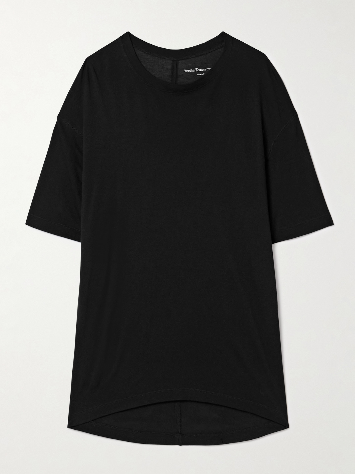 Another Tomorrow Boy Lyocell-jersey T-shirt In Black