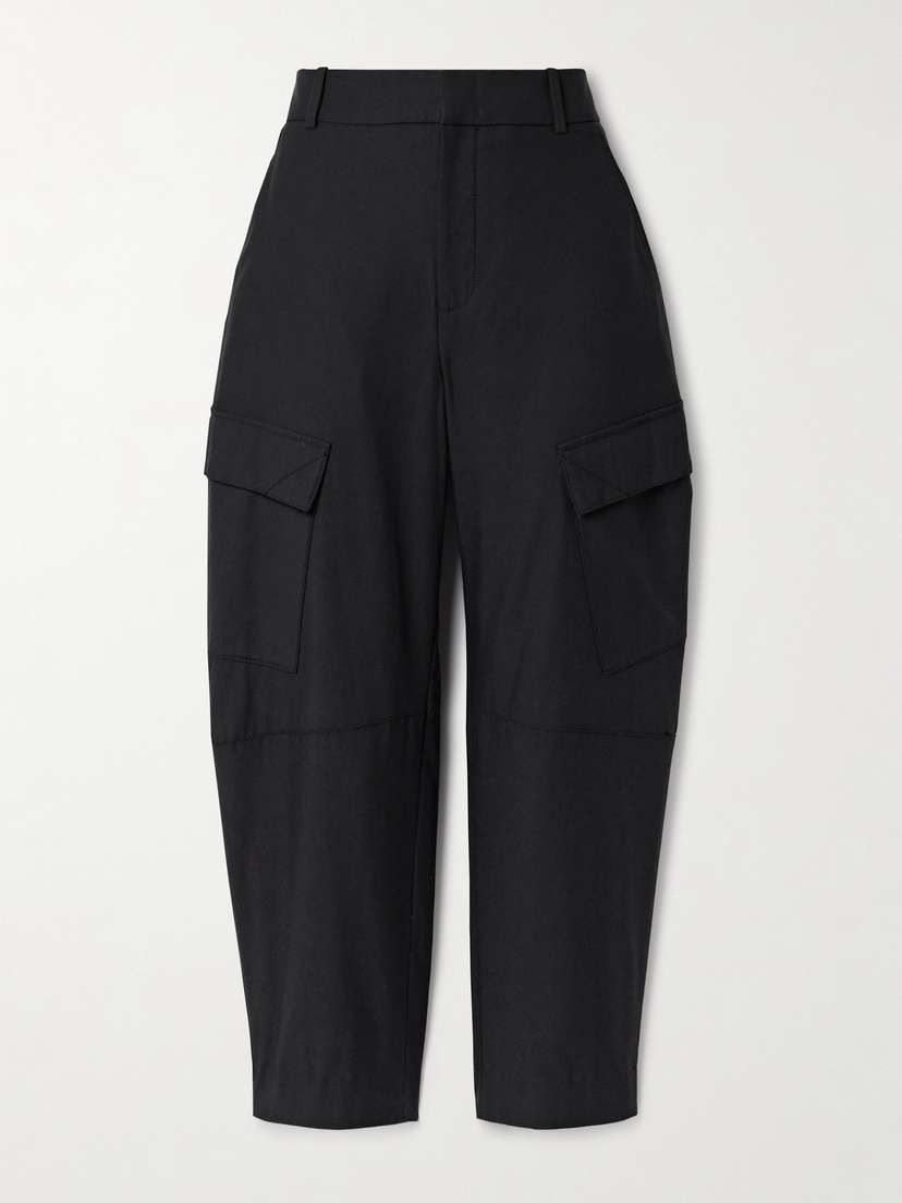 Another Tomorrow Lyocell And Cotton-blend Twill Barrel-leg Cargo Pants