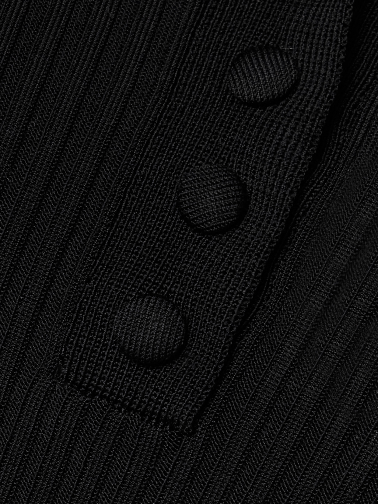 Ribbed-Knit Polo Sweater