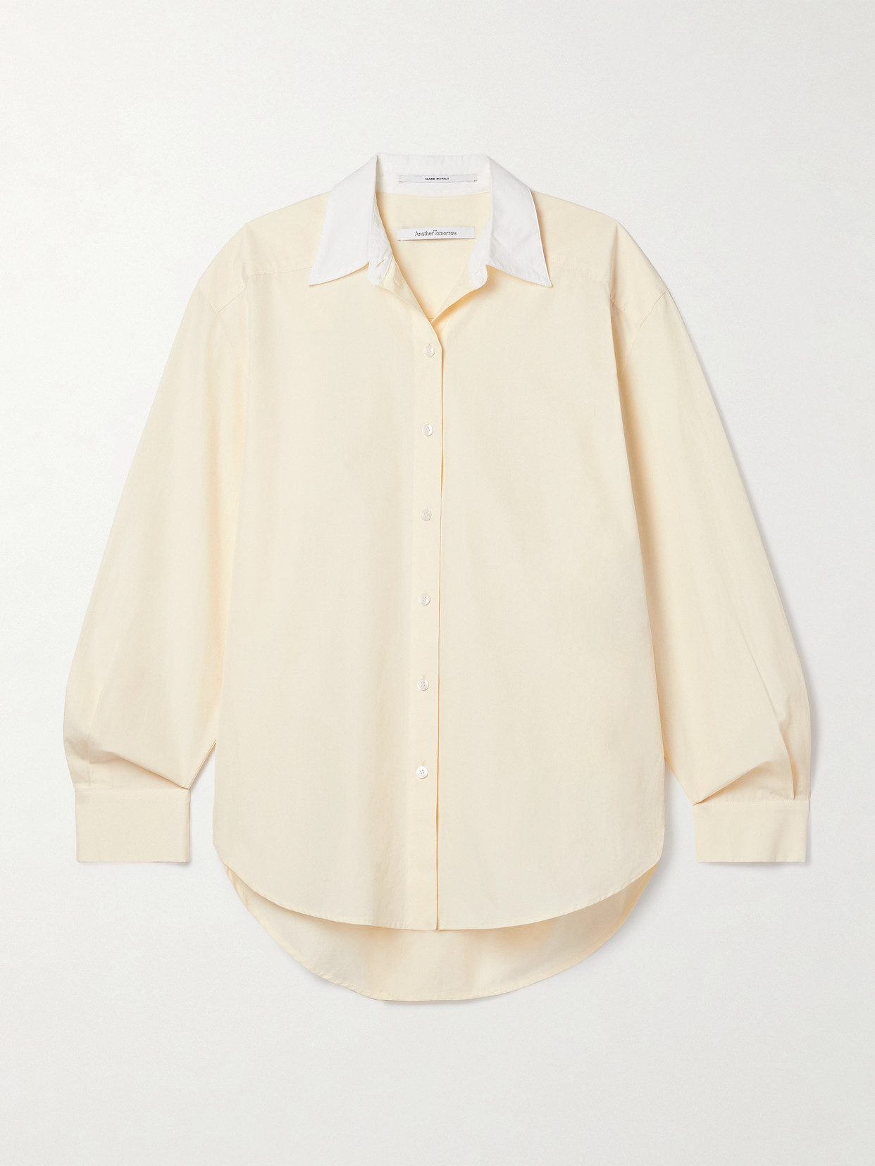 Another Tomorrow Organic Cotton-poplin Shirt In Neutral