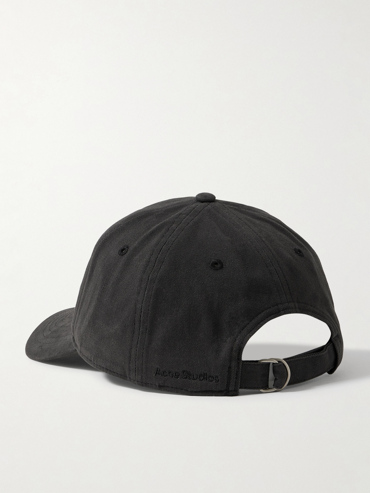 Acne Studios Embellished Organic Cotton-twill Baseball Cap In Gray
