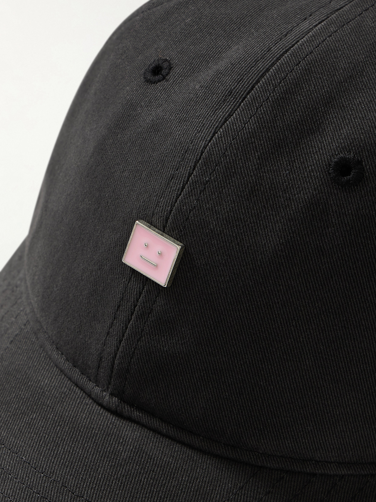 Acne Studios Embellished Organic Cotton-twill Baseball Cap In Gray