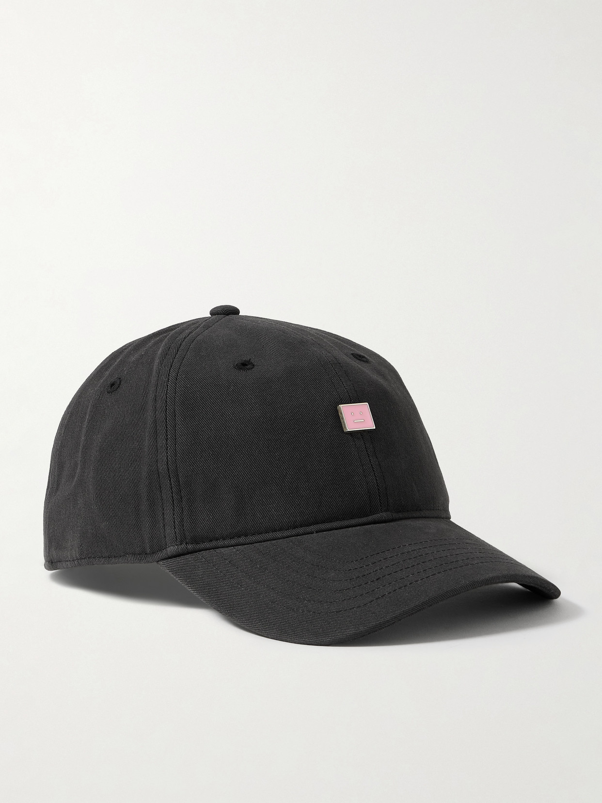 Acne Studios Embellished Organic Cotton-twill Baseball Cap In Black