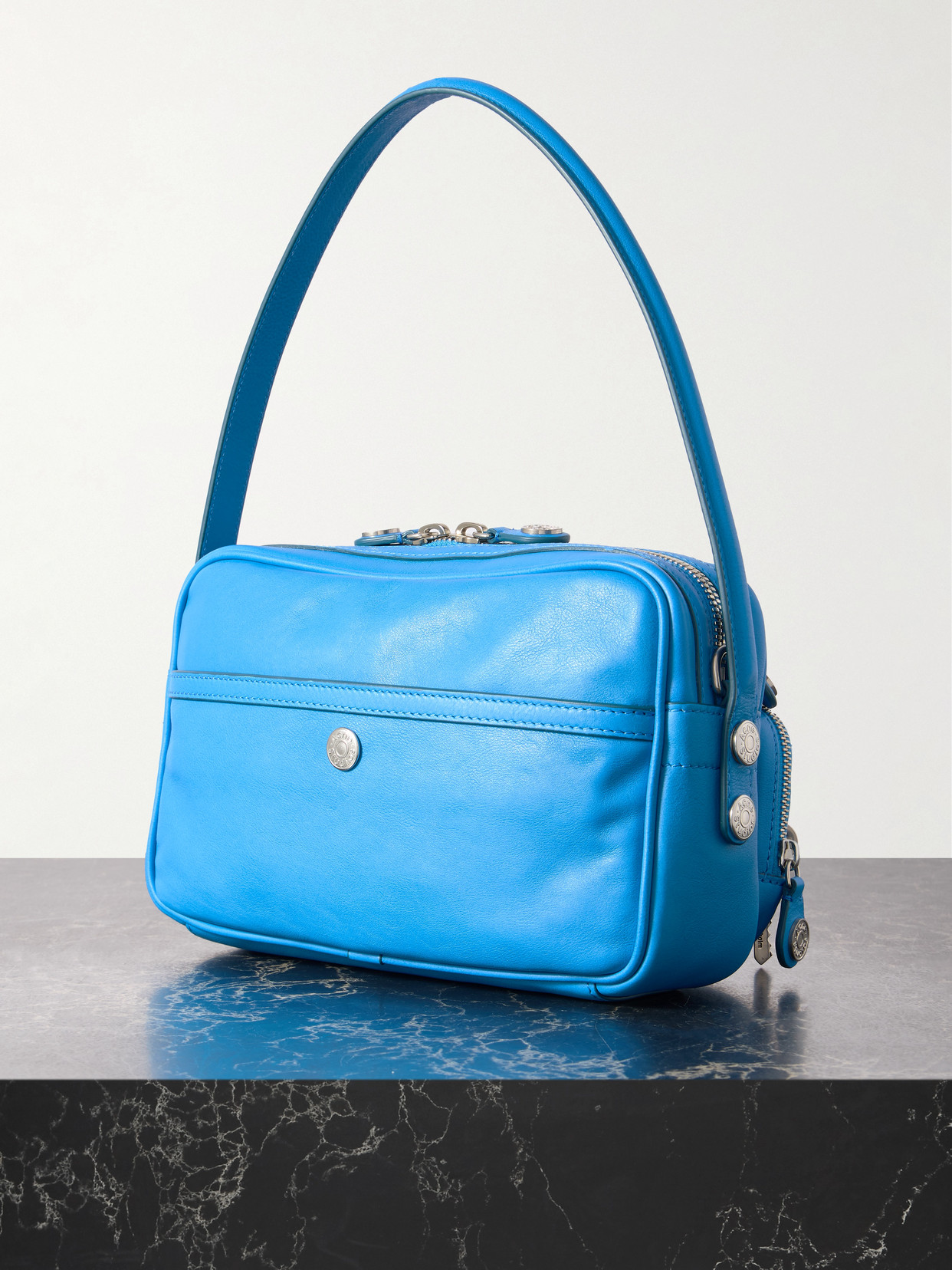 Acne Studios Camero Party Small Leather Shoulder Bag In Blue