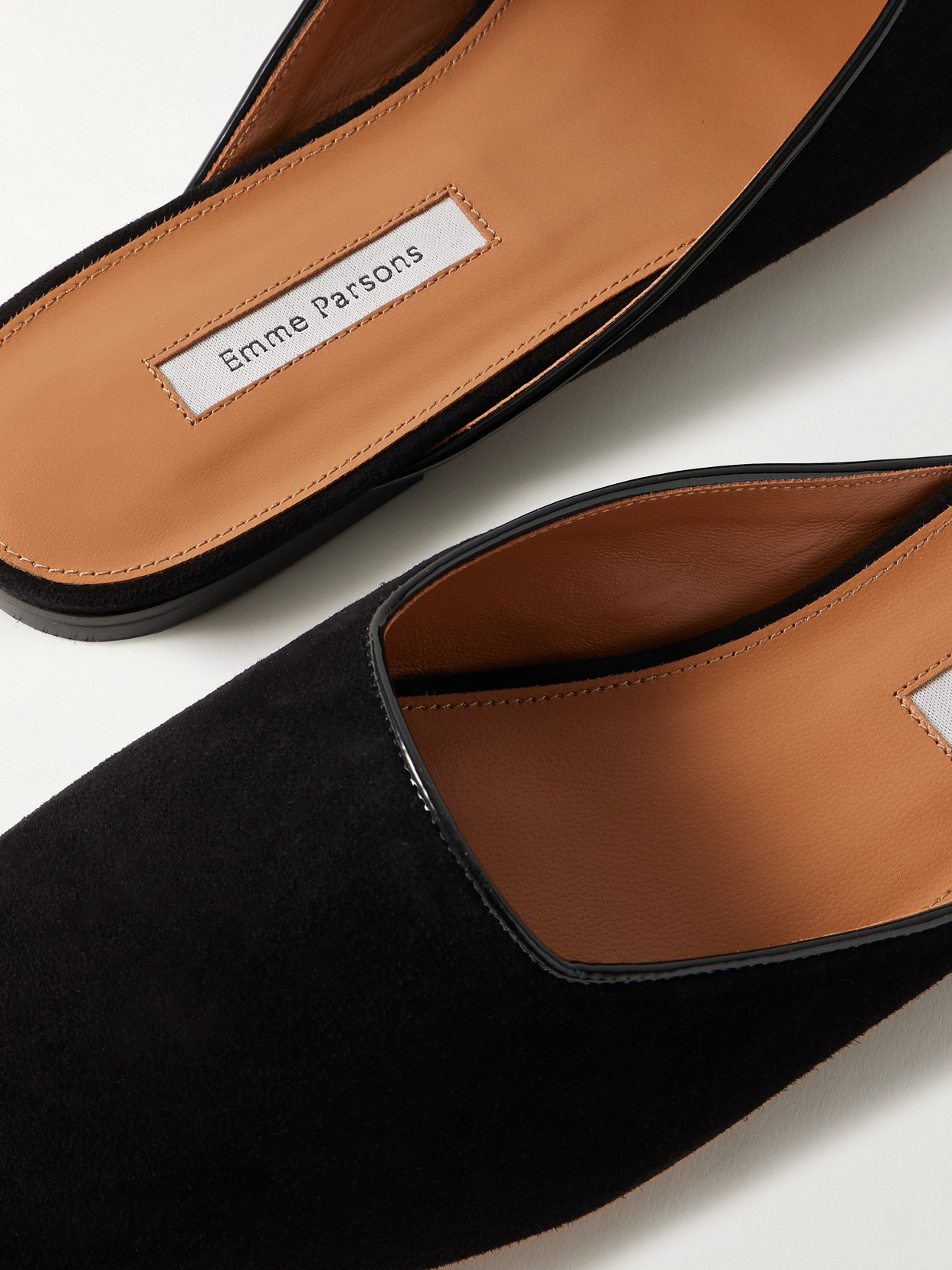 Emme Parsons Suede Mules In Black
