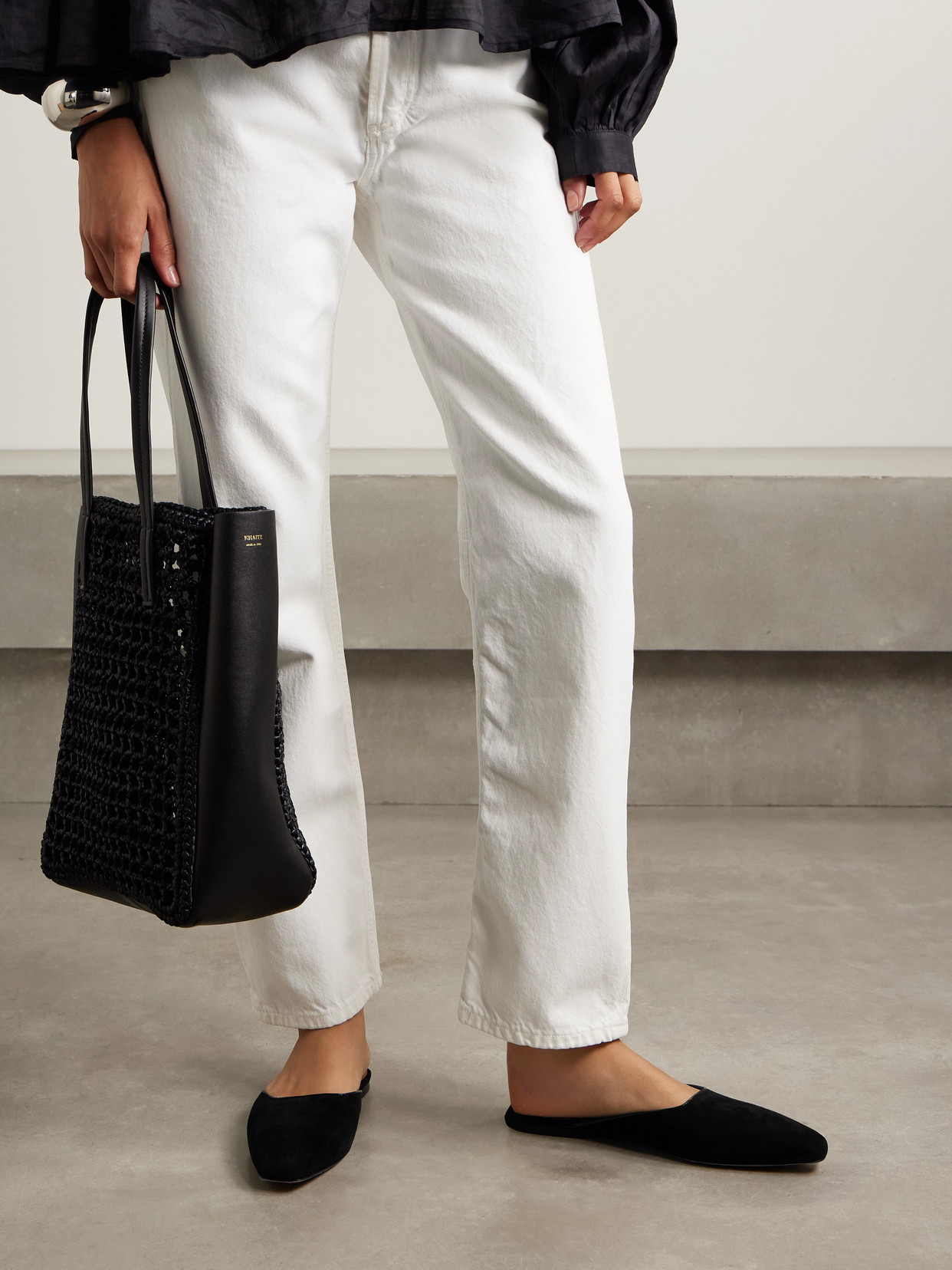 Emme Parsons Suede Mules In Black