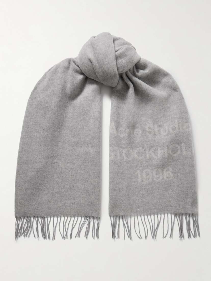 Acne Studios Fringed Wool-jacquard Scarf