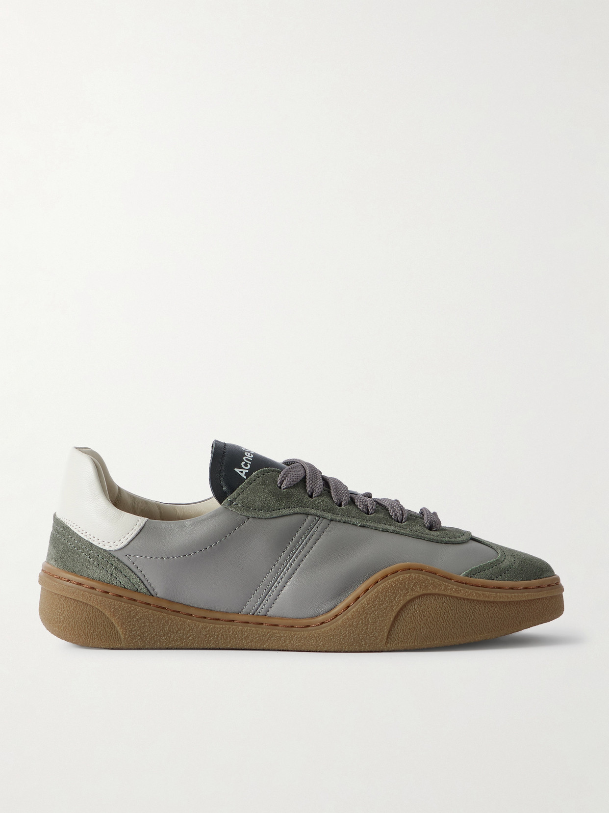 Acne Studios Suede And Leather Sneakers In Gray