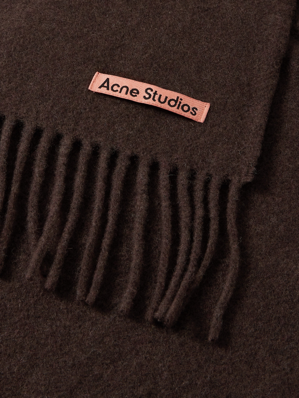 Acne Studios Fringed Wool Scarf In Gold