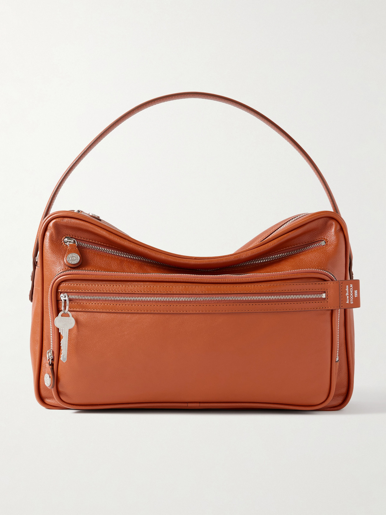 Acne Studios Medium Embellished Leather Tote In Brown