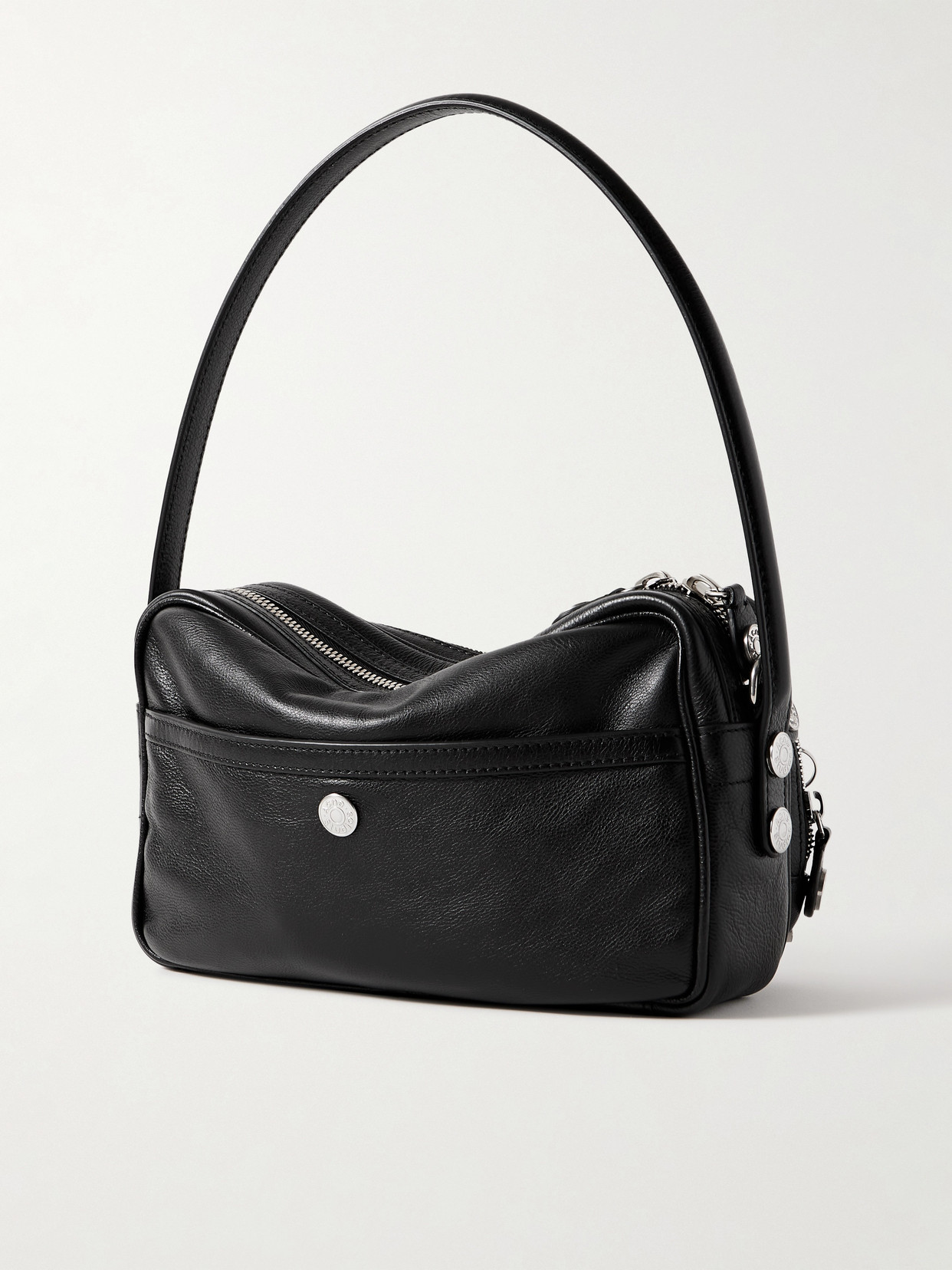 Acne Studios Medium Embellished Textured-leather Tote In Black