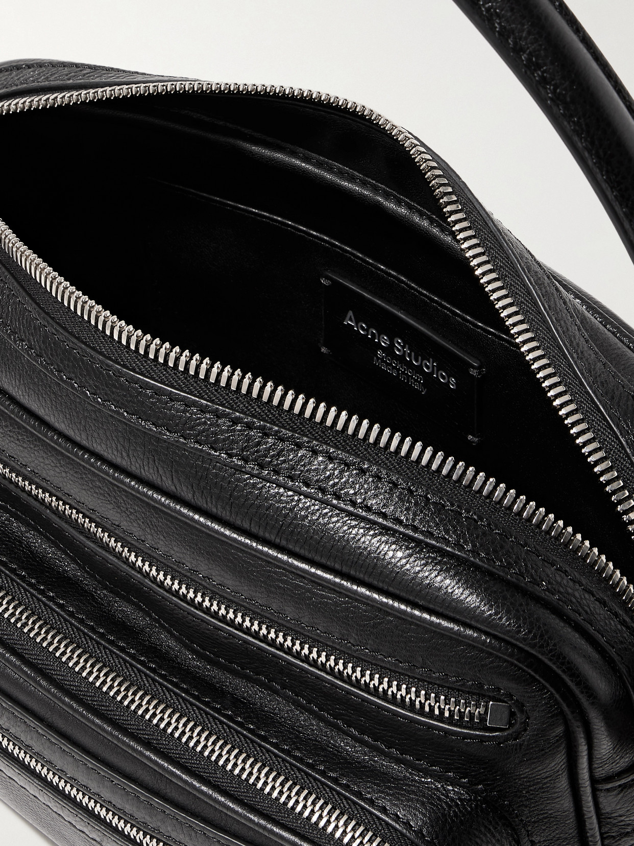 Acne Studios Medium Embellished Textured-leather Tote In Black