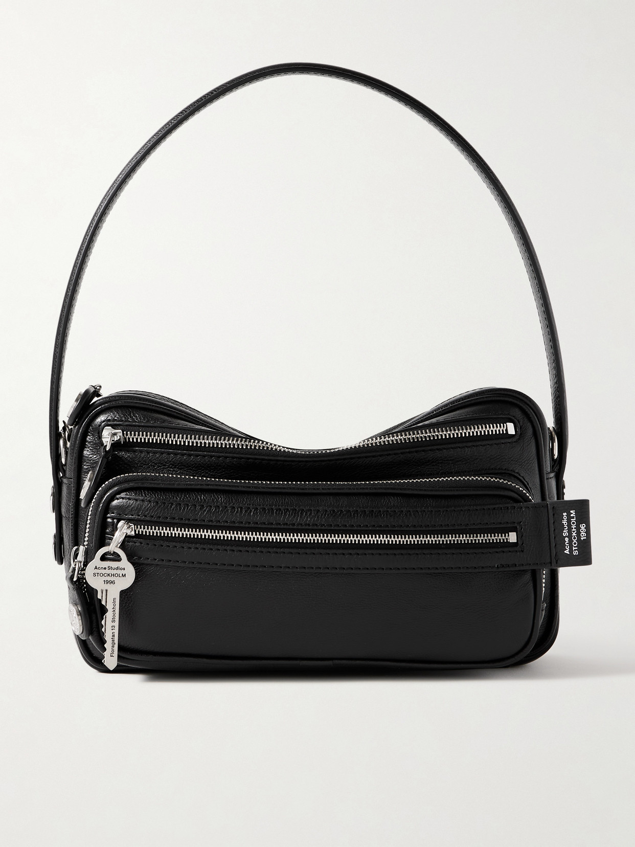 Acne Studios Textured-leather Shoulder Bag In Black