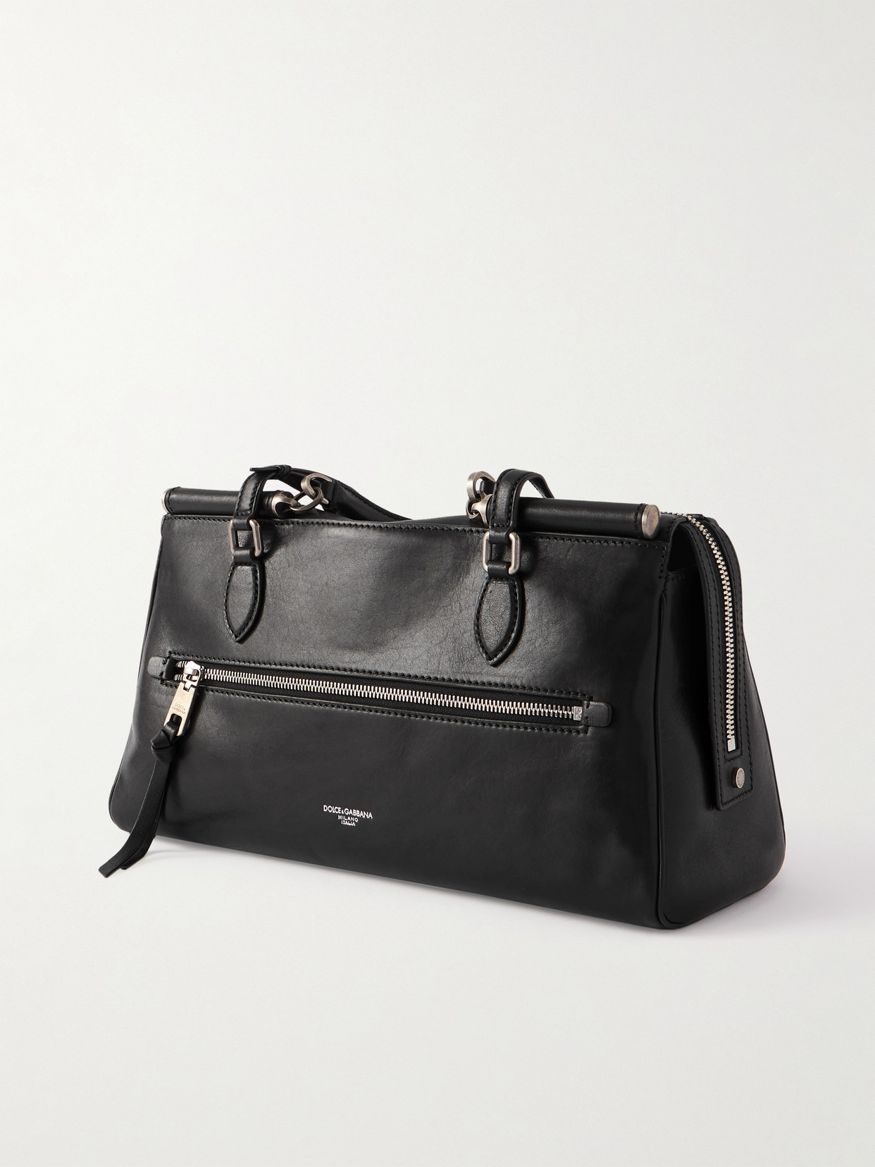 Dolce & Gabbana Calf Leather Shoulder Bag Vittoria Model In Black