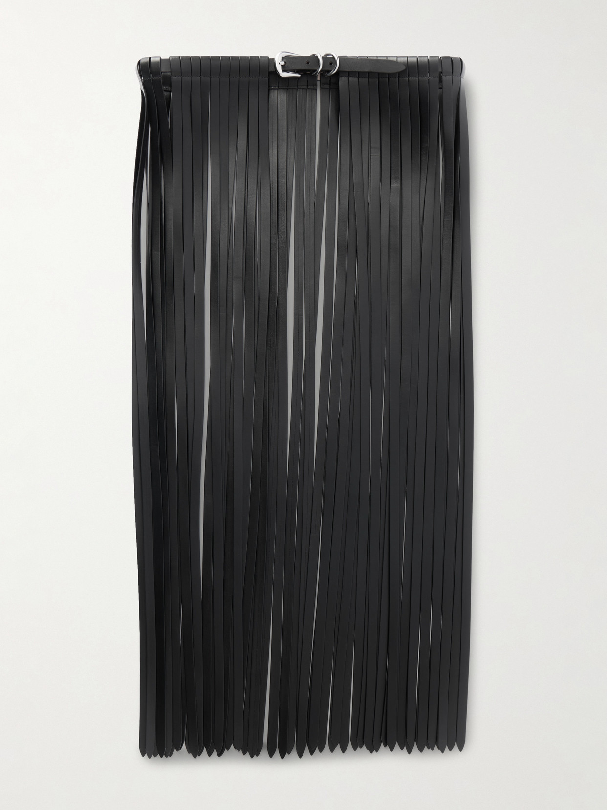 Dehanche Fringed Leather Belt In Black