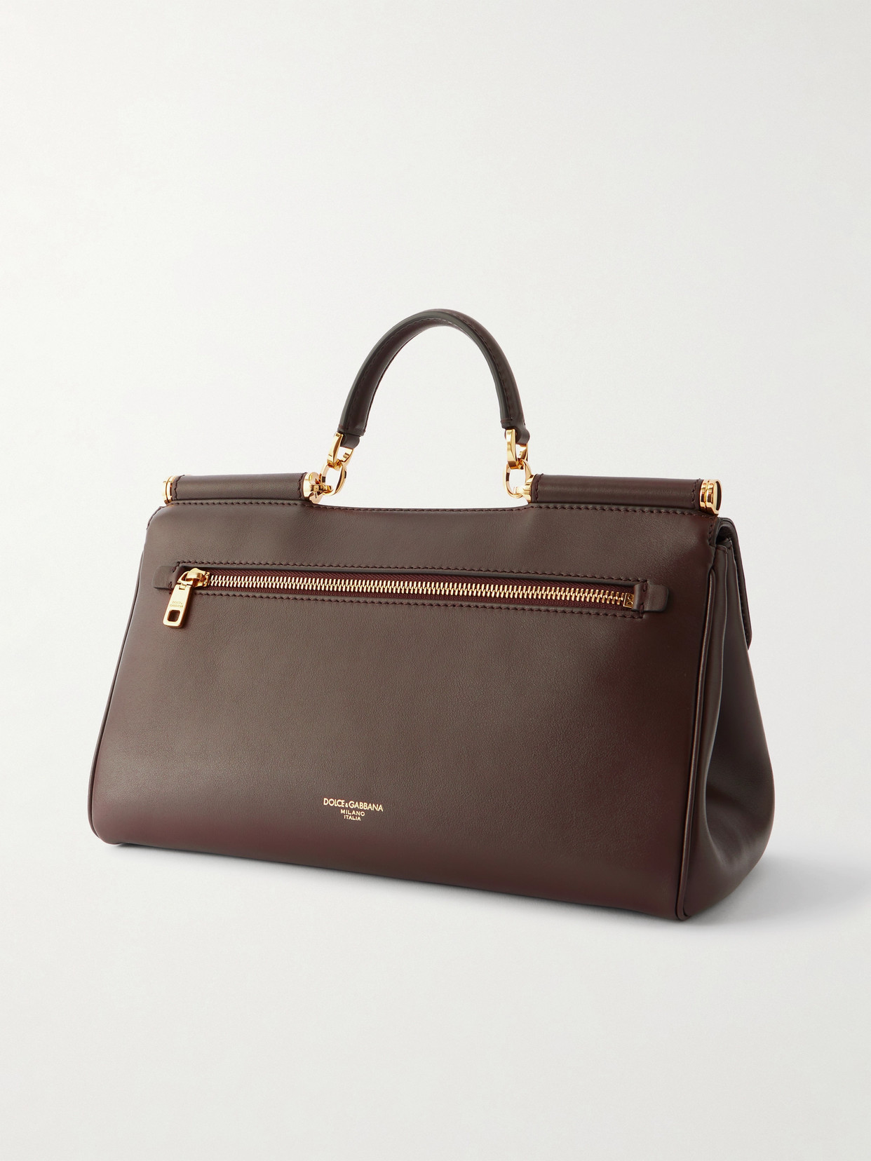 Dolce & Gabbana My Sicily Leather Shoulder Bag In Brown