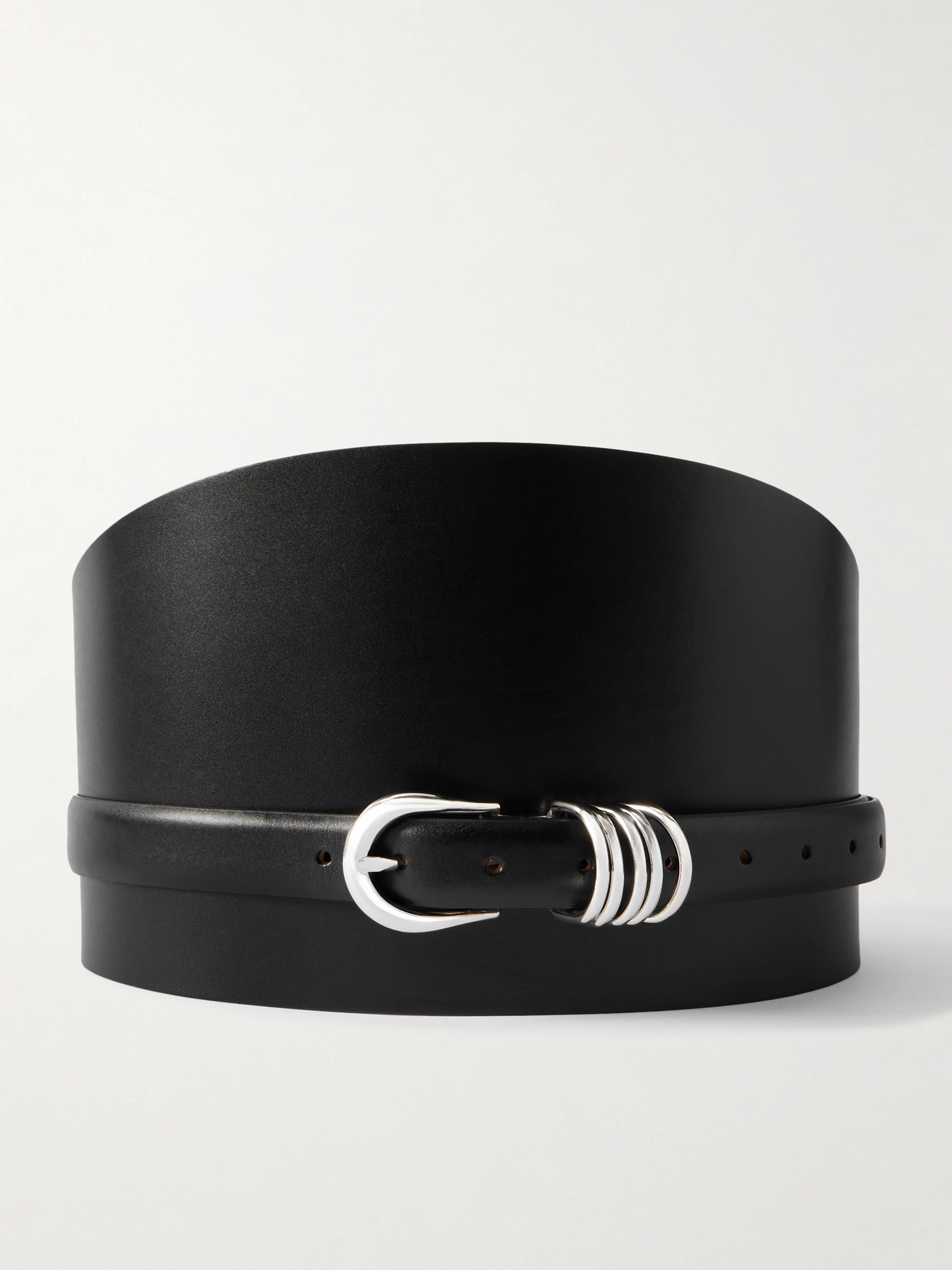 Dehanche Leather Waist Belt In Black