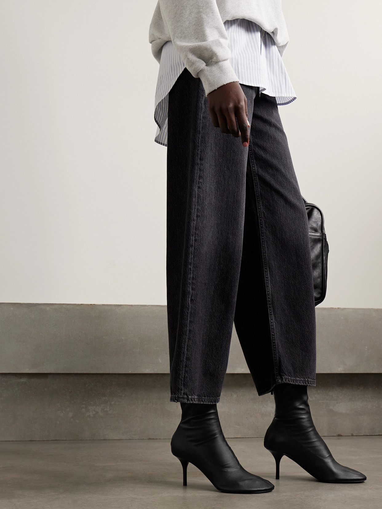 Acne Studios Leather Ankle Boots In Multi