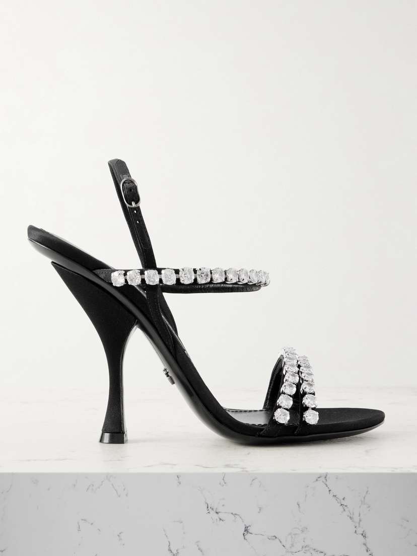 Dolce & Gabbana Crystal-embellished Satin Sandals
