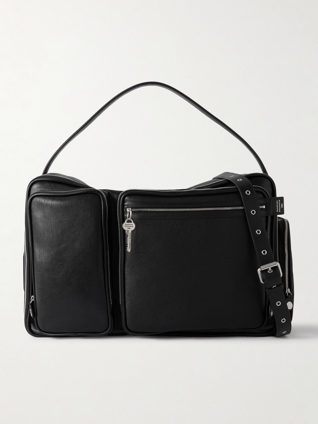 Acne Studios Camero Hotel Leather Weekend Bag In Black