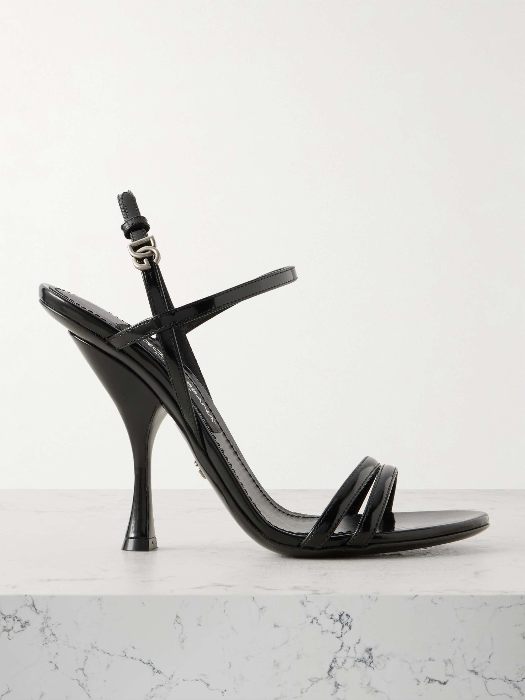 D&G サンダル　36 DOLCE & GABBANA Shoes Black Leather I Love D&G Sandals