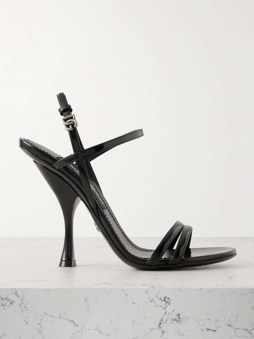 Dolce & Gabbana Glossed-leather Slingback Sandals