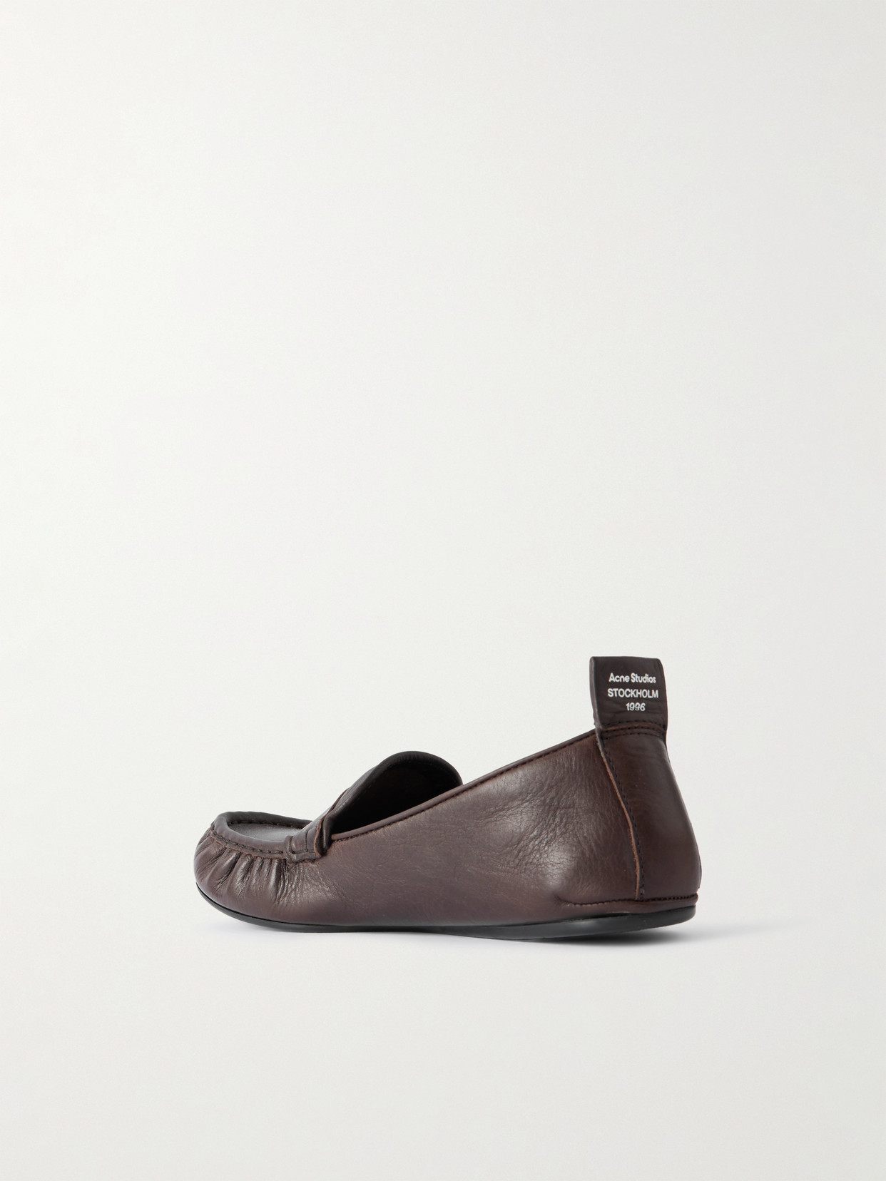Acne Studios Dark Brown Nappa Leather Loafers With Penny Strap Detail In Brown