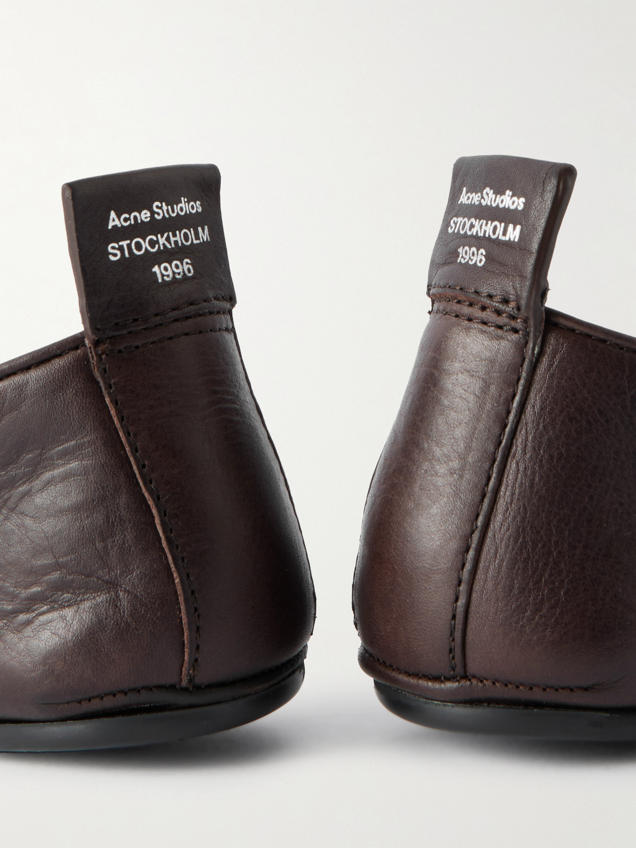 Acne Studios Dark Brown Nappa Leather Loafers With Penny Strap Detail In Brown