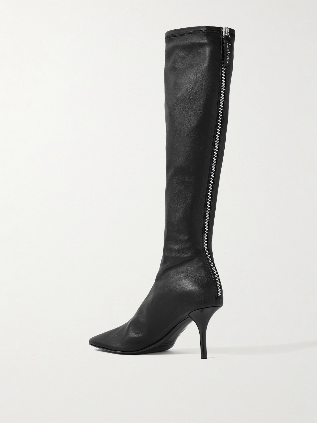 Acne Studios Leather Knee Boots In Animal Print