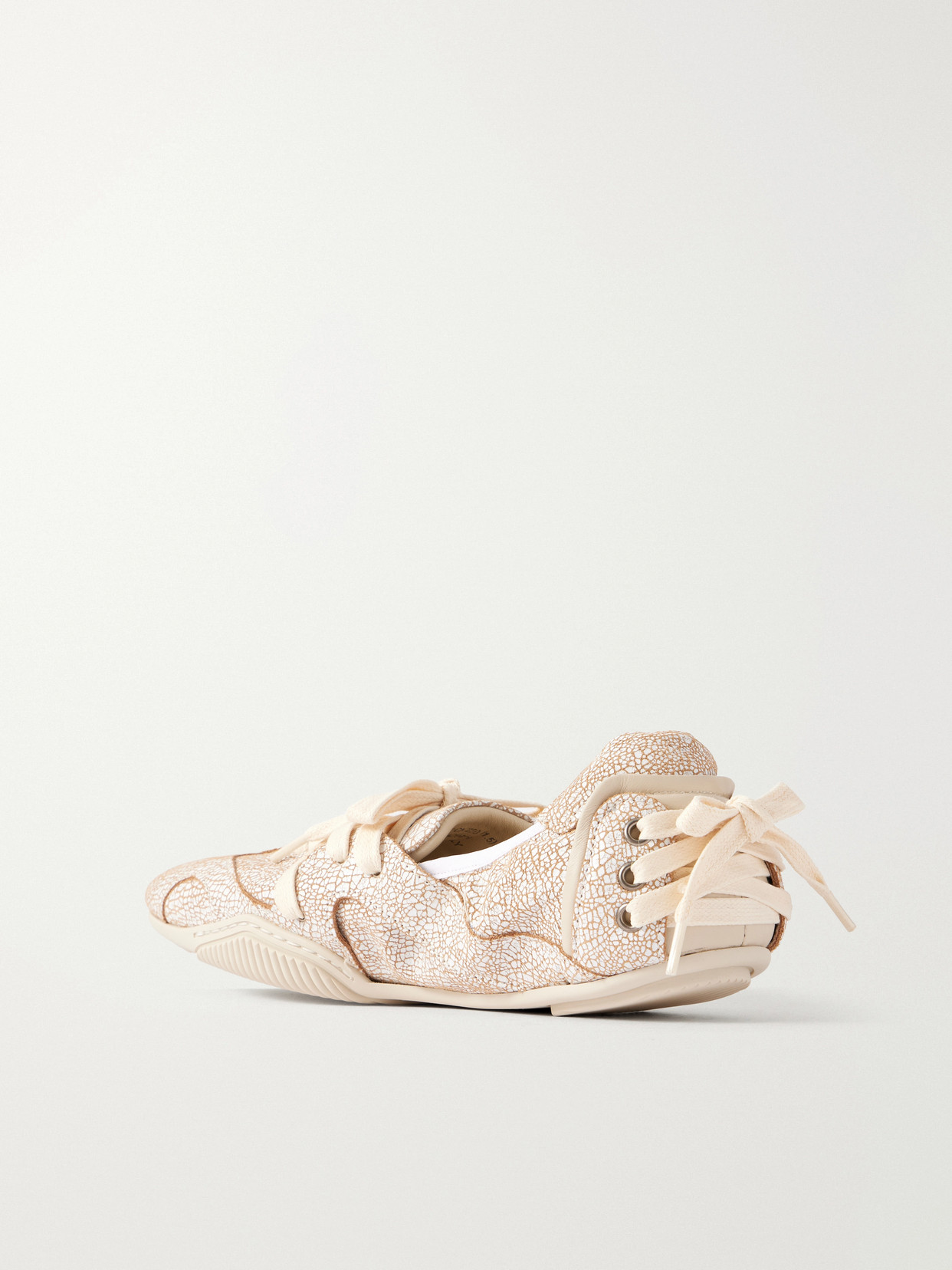 Bilaria Lace-Up Cracklé Ballet Flats