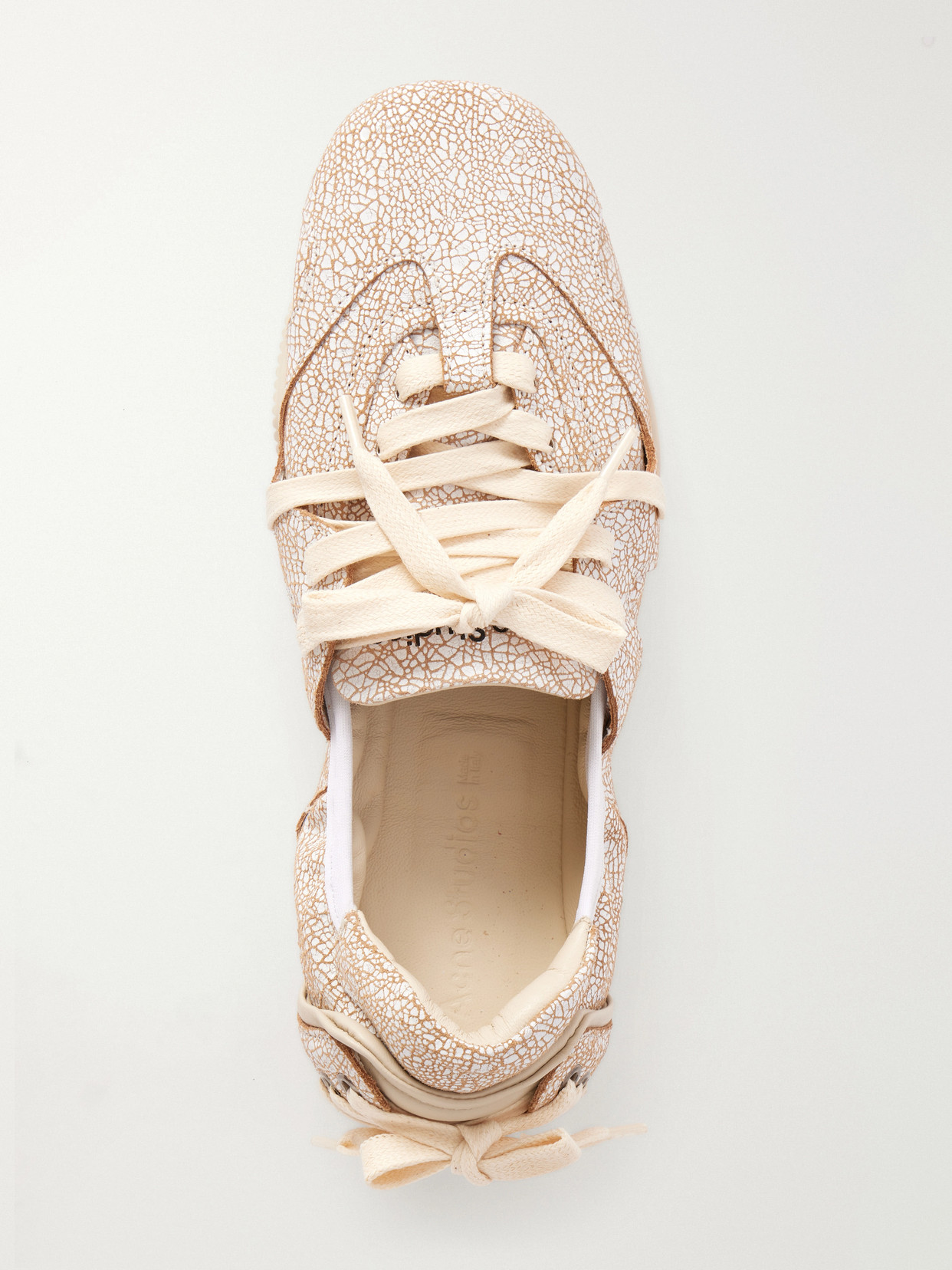 Bilaria Lace-Up Cracklé Ballet Flats