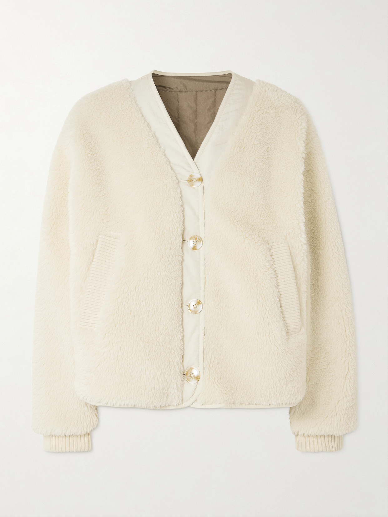 Varley Drew Reversible Fleece And Quilted Shell Jacket In Gray