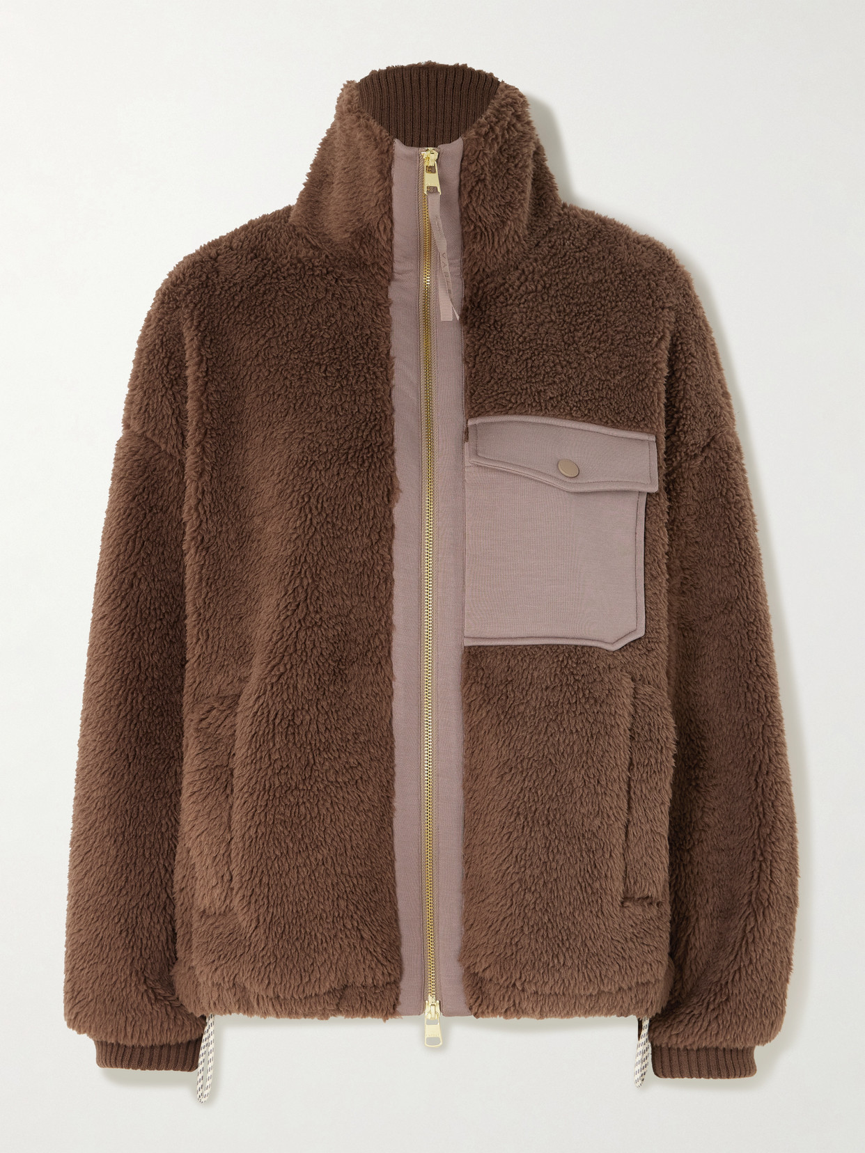 Varley Lowell Doublesoft®-trimmed Fleece Jacket In Brown
