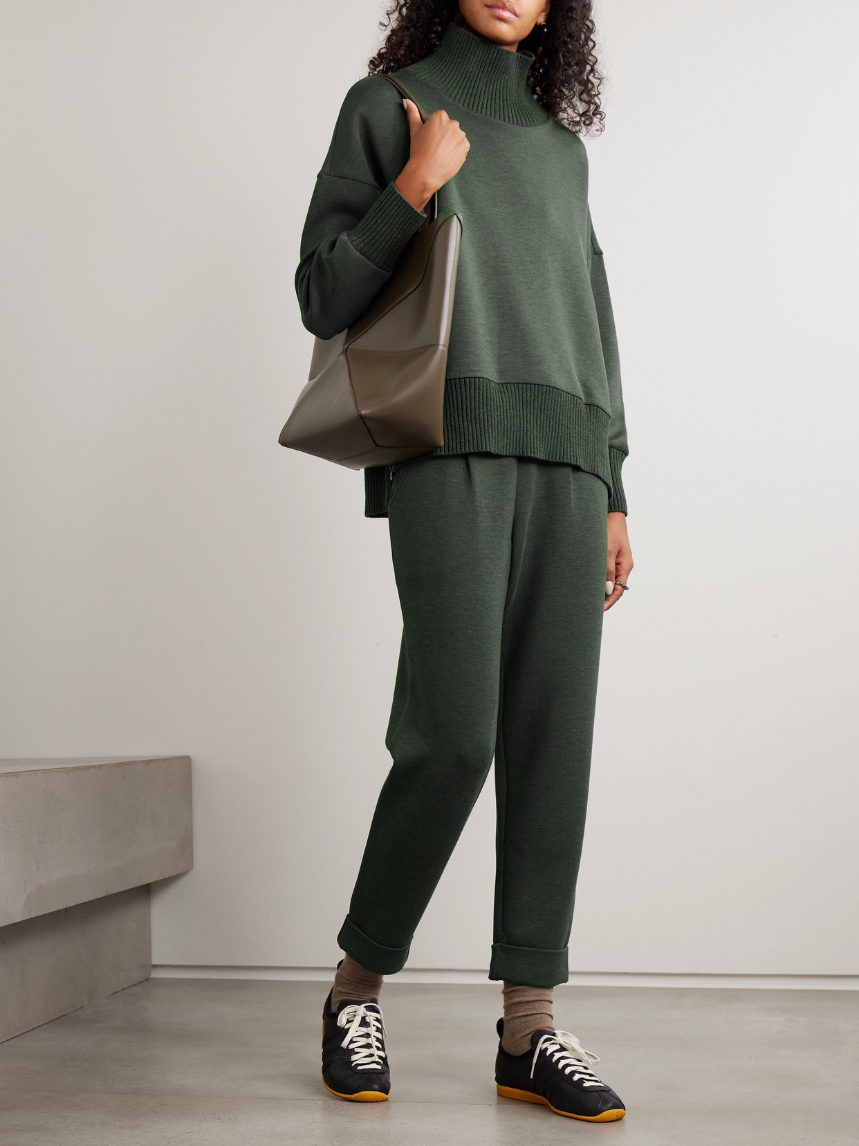 Barker Oversized Zip-Detailed Stretch-Jersey Turtleneck Sweatshirt