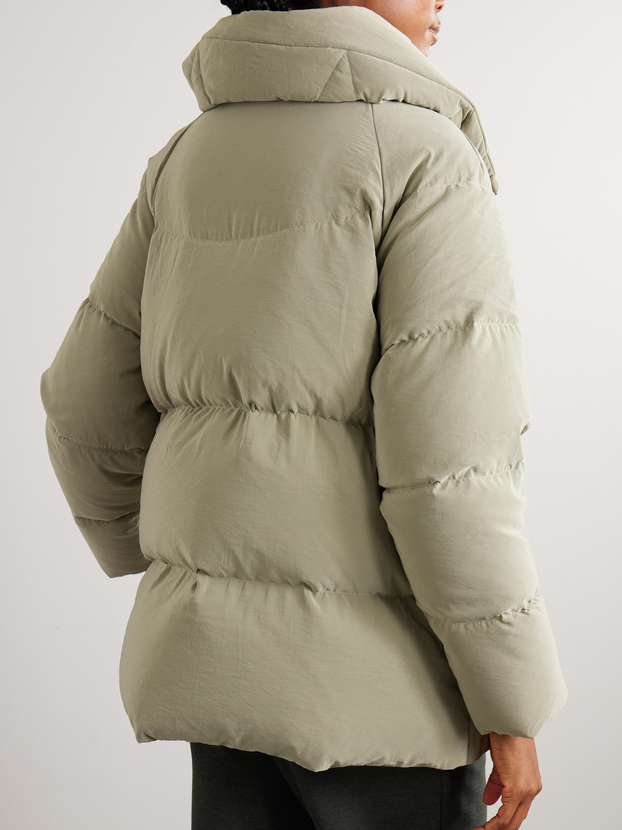 Valencia Quilted Crinkled-Shell Down Jacket