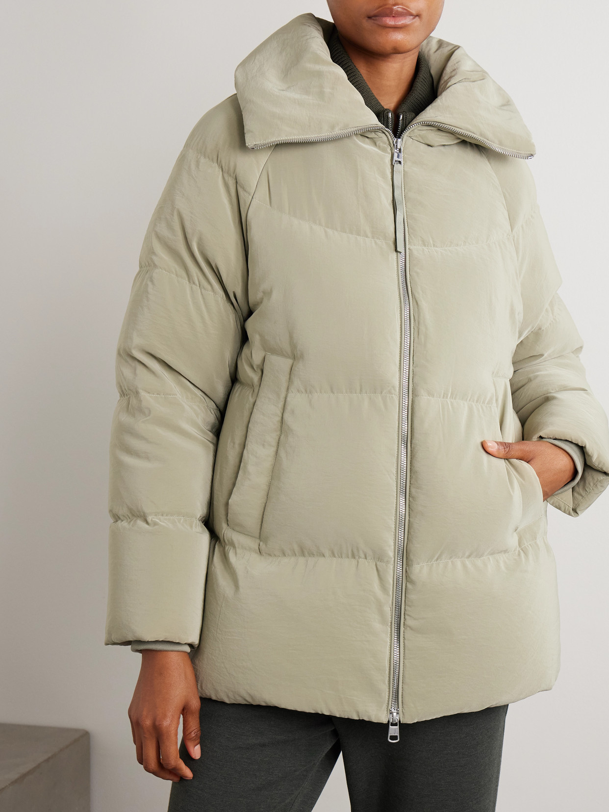 Valencia Quilted Crinkled-Shell Down Jacket
