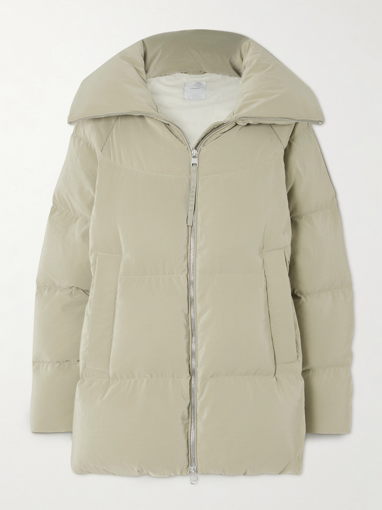 Varley Valencia Quilted Crinkled-shell Down Jacket In Green