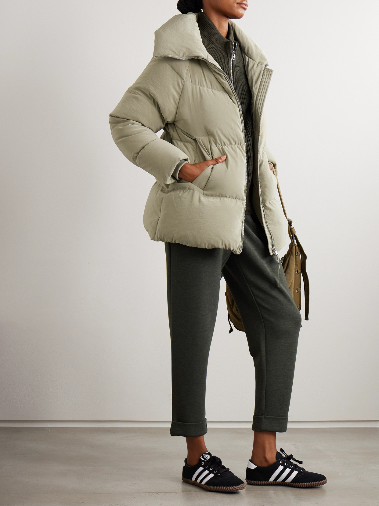 Valencia Quilted Crinkled-Shell Down Jacket