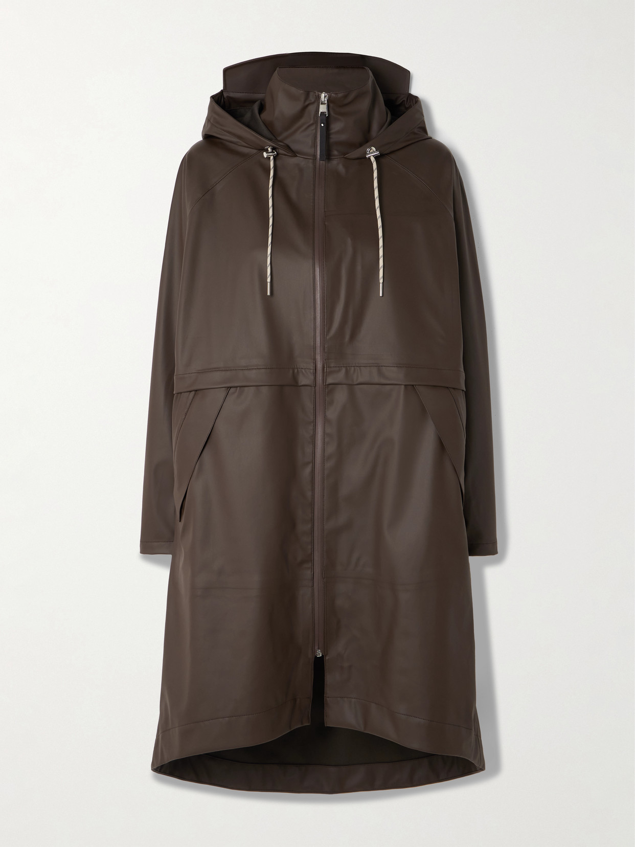 Varley Kirsten Hooded Paneled Coated-shell Jacket In Brown