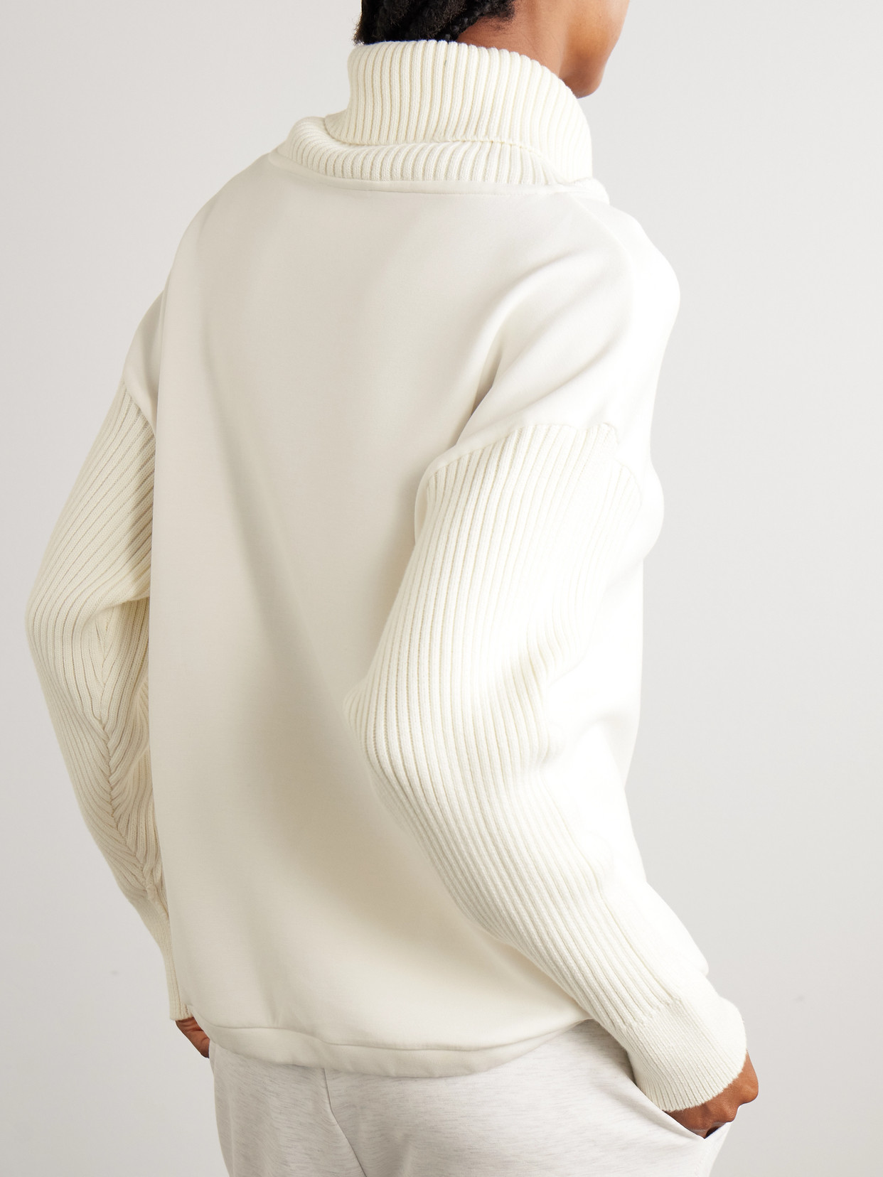 Hannah Paneled Doublesoft And Ribbed-Knit Sweatshirt