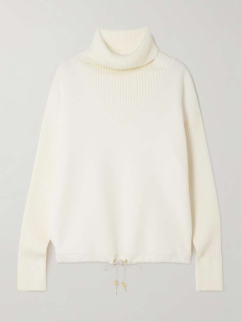 Varley Hannah Paneled Doublesoft® And Ribbed-knit Sweatshirt