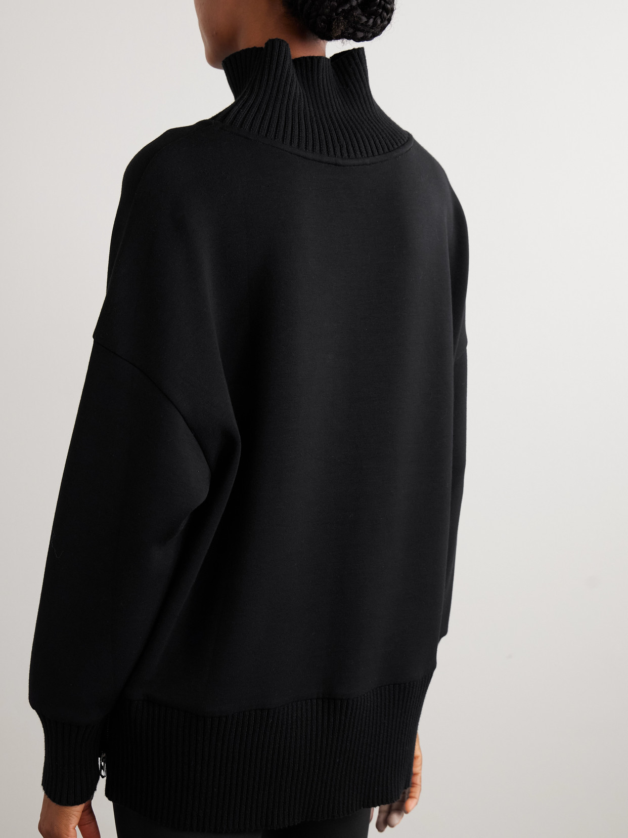 Barker Oversized Zip-Detailed Stretch-Jersey Turtleneck Sweatshirt