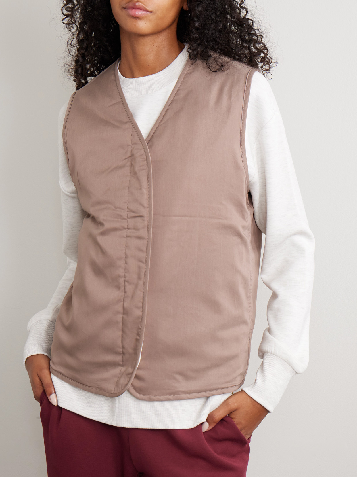 Lori Reversible Quilted Flannel And Twill Vest