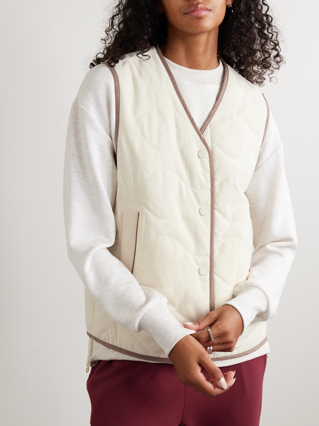 Lori Reversible Quilted Flannel And Twill Vest